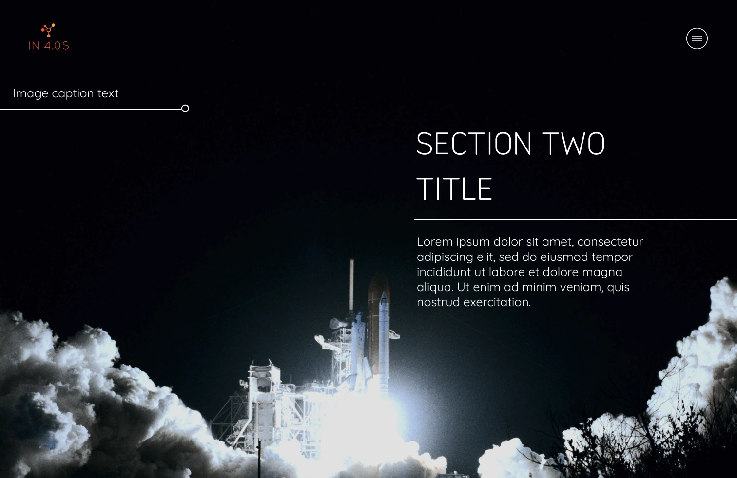 Rocket launch at night, original website draft